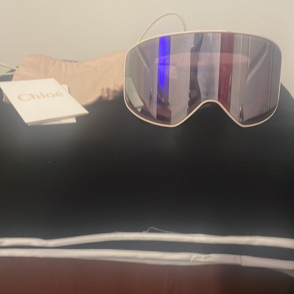 Women's Ski Mask Sunglasses Ch0072s 001 Cream 99mm BEST WEAR WITH HAT